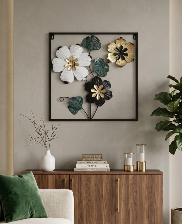 'Botanical Luxe Frame' Luxury Minimalist Botanical Square Frame for Living Room