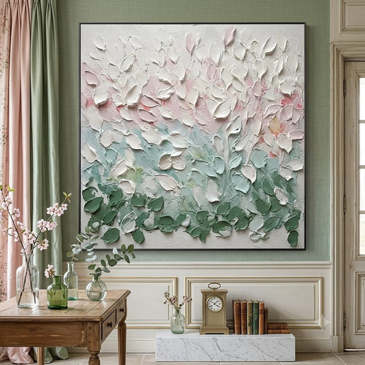 'Blossom Palette' Heavy Textured Impasto Canvas Wall Art