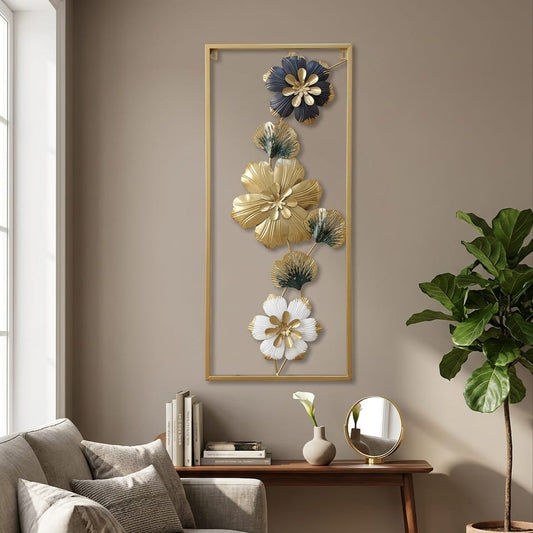 'Ginkgo Panel' Premium Vertical Metal Floral Wall Art