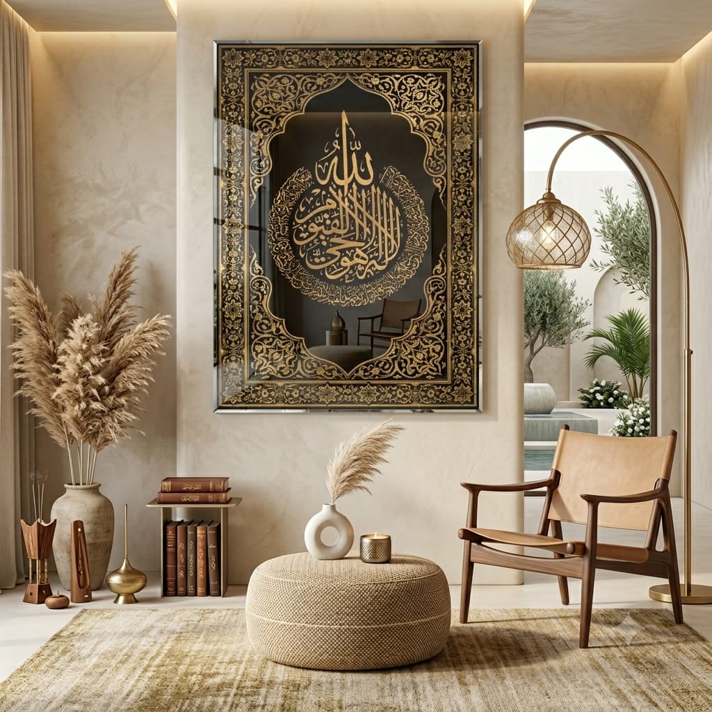 The Royal Imperial Ayat-ul-Kursi – Luxury Glass Finish Wall Art