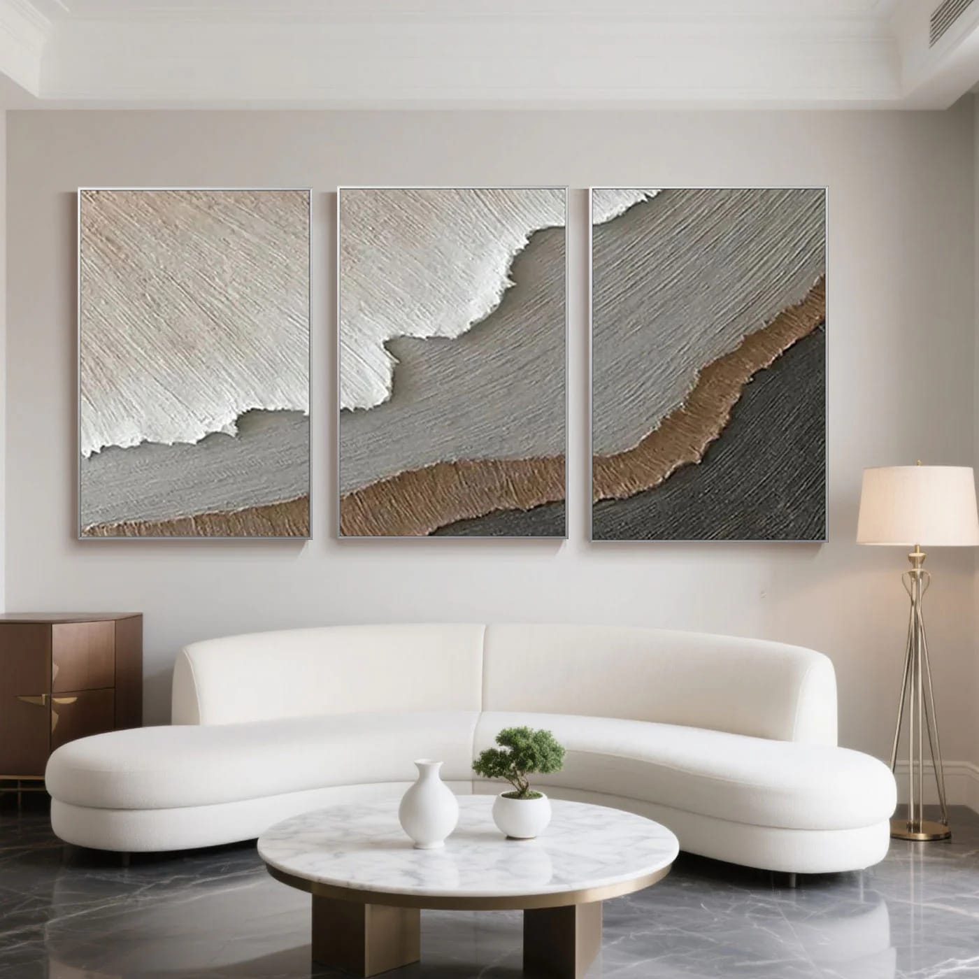 "Earth & Ether" 3-Piece Minimalist Heavy Textured Canvas Set