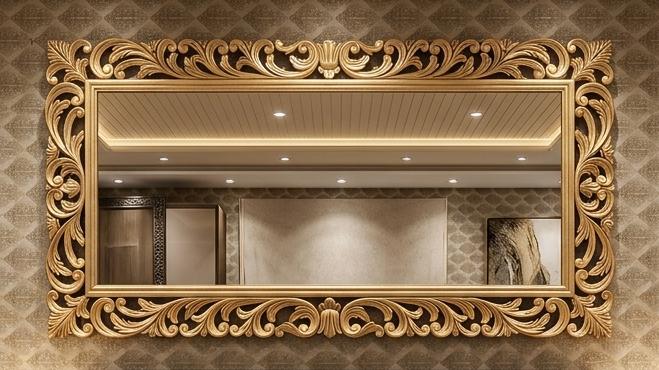 'Royal Baroque Ornate Gold Frame Mirror' Premium Carved Luxury Wall Mirror